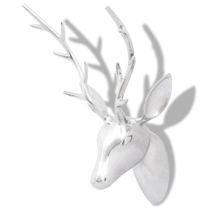 Aluminium Hirschkopf Wanddeko Silber 61cm