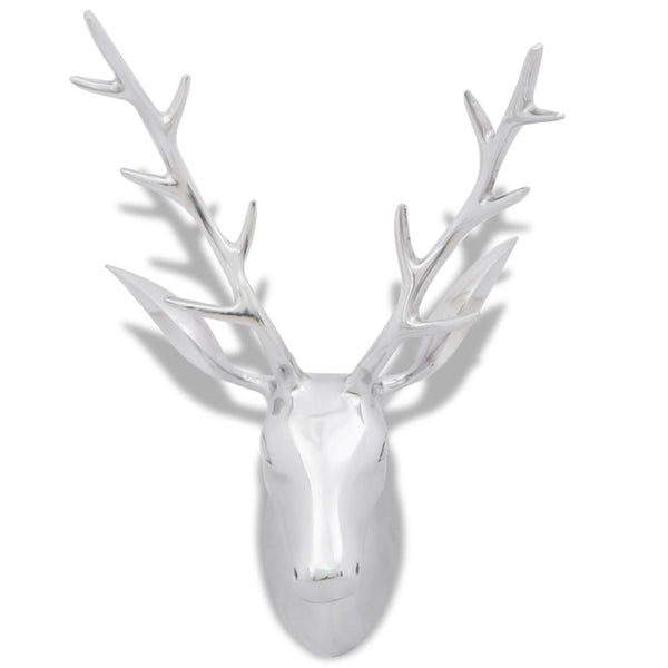 Aluminium Hirschkopf Wanddeko Silber 61cm