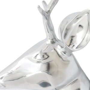 Aluminium Hirschkopf Wanddeko Silber 61cm