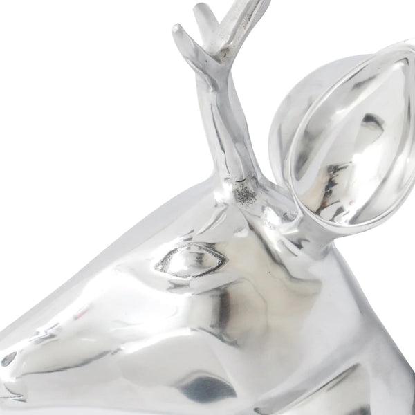 Aluminium Hirschkopf Wanddeko Silber 61cm