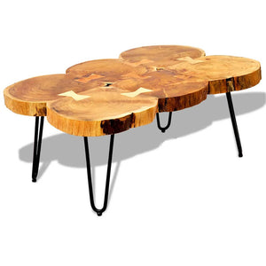 Couchtisch 35 cm 6 Baumscheiben Massivholz Akazie