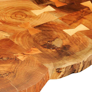 Couchtisch 35 cm 6 Baumscheiben Massivholz Akazie