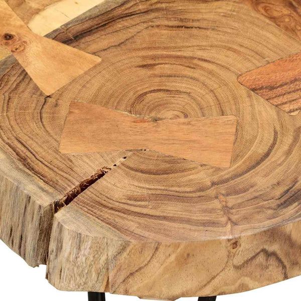 Couchtisch 35 cm 6 Baumscheiben Massivholz Akazie