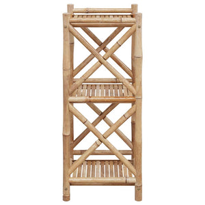 Standregal mit 3 Böden Quadratisch Bambus