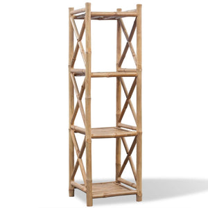 Standregal mit 4 Böden Quadratisch Bambus