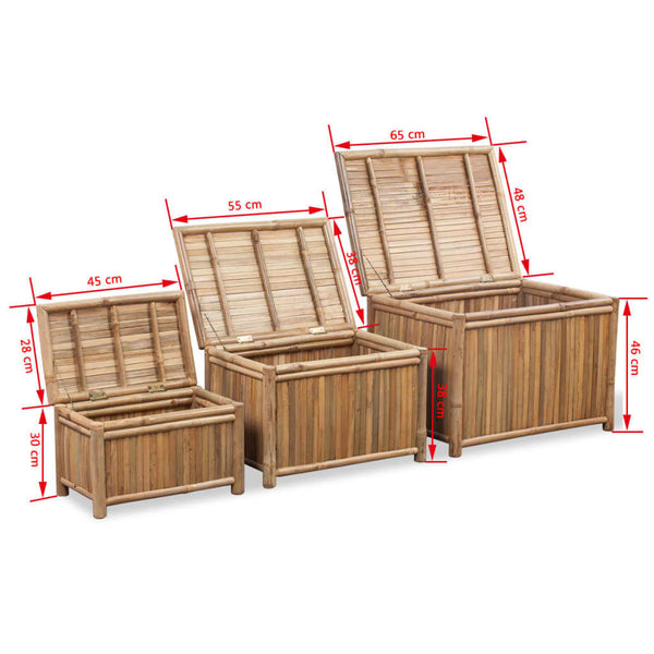 Bambus Aufbewahrungstruhen 3er Set