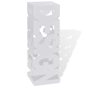 Schirmständer Weiß Quadratisch Stahl 48,5 cm