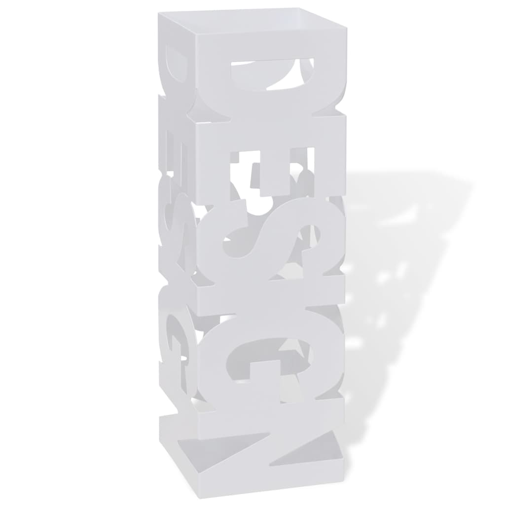 Schirmständer Weiß Quadratisch Stahl 48,5 cm