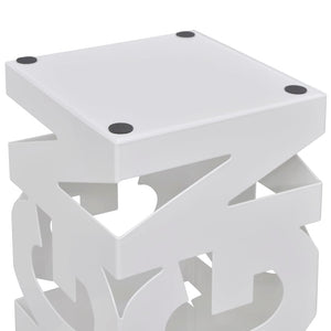 Schirmständer Weiß Quadratisch Stahl 48,5 cm