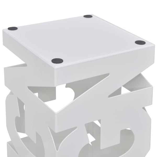 Schirmständer Weiß Quadratisch Stahl 48,5 cm