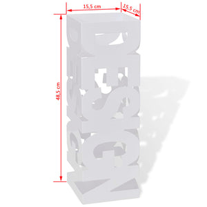Schirmständer Weiß Quadratisch Stahl 48,5 cm
