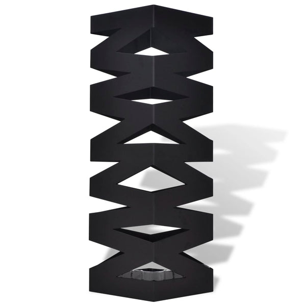 Schirmständer Schirmhalter Gehstock Stahl schwarz quadratisch 48,5 cm