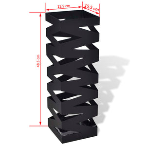 Schirmständer Schwarz Quadratisch 48,5 cm