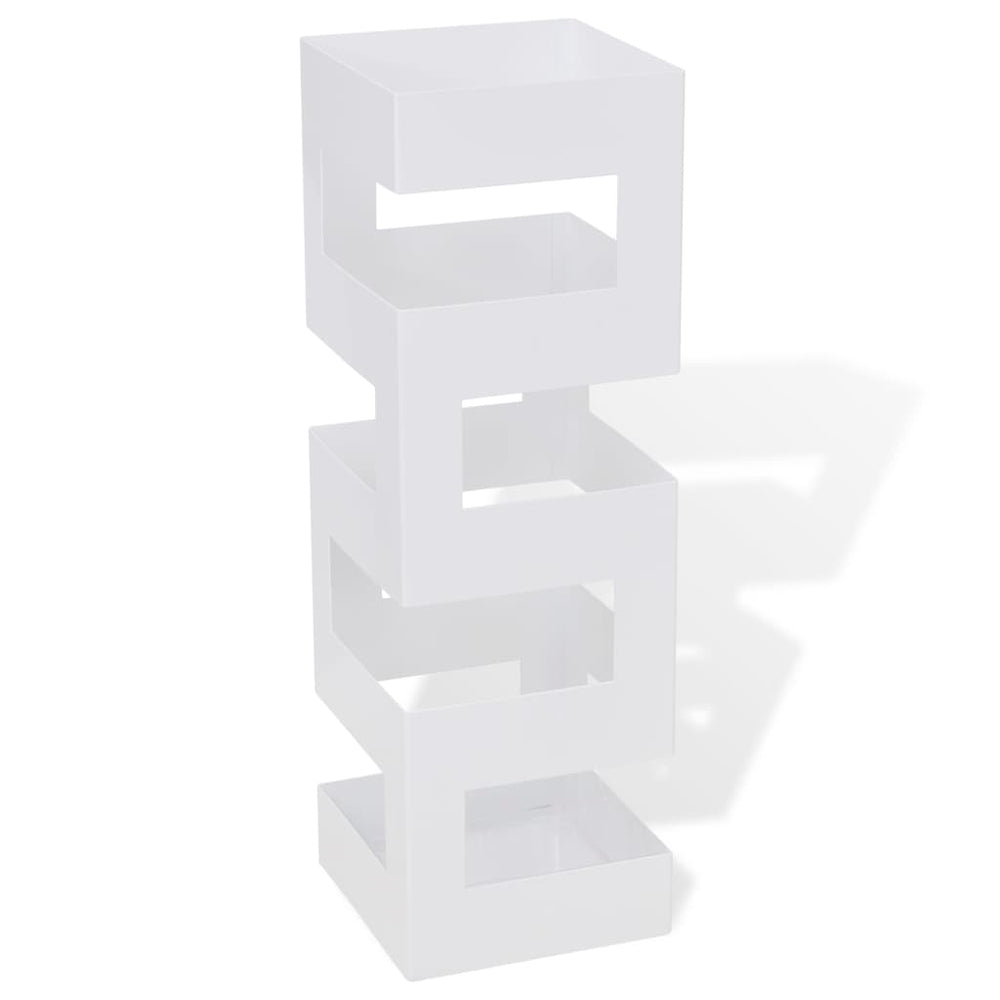 Schirmständer Weiß Quadratisch Stahl 48,5 cm