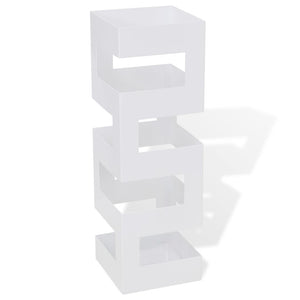 Schirmständer Weiß Quadratisch Stahl 48,5 cm