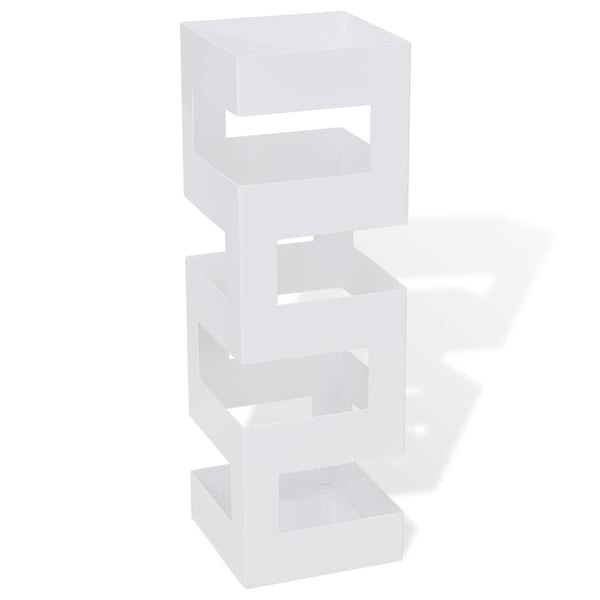 Schirmständer Weiß Quadratisch Stahl 48,5 cm