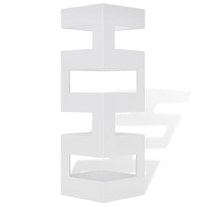 Schirmständer Weiß Quadratisch Stahl 48,5 cm