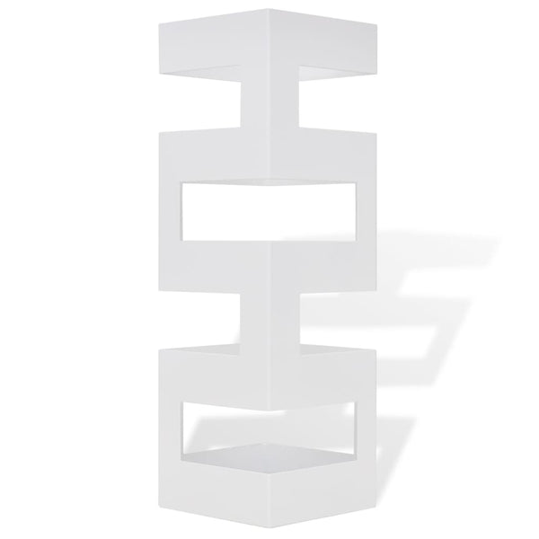 Schirmständer Weiß Quadratisch Stahl 48,5 cm