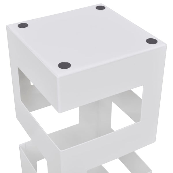 Schirmständer Weiß Quadratisch Stahl 48,5 cm