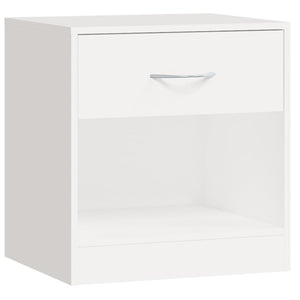 Nachttisch Weiß 2er Set mit Schublade