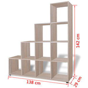 Eichen Bücherregal Treppenregal, 142cm