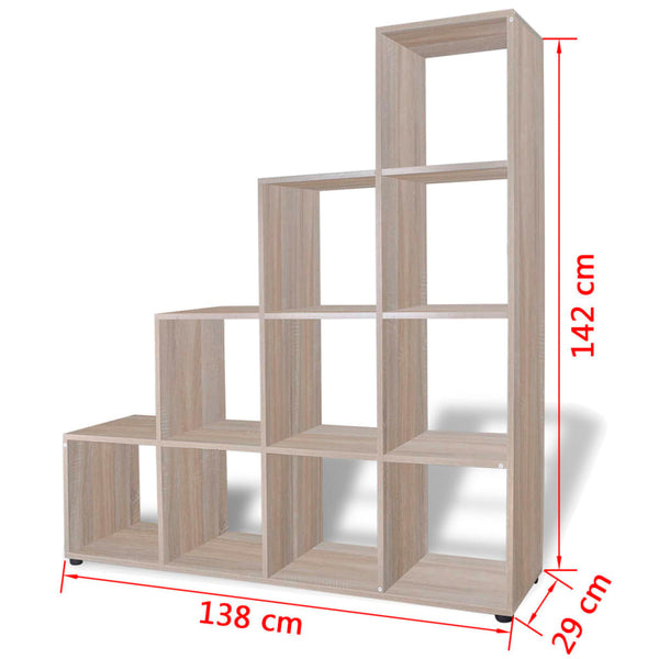 vidaXL Étagère d'escalier Bibliothèque 142 cm Chêne