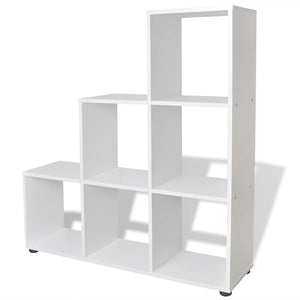 Weißes Treppenregal Bücherregal, 107 cm