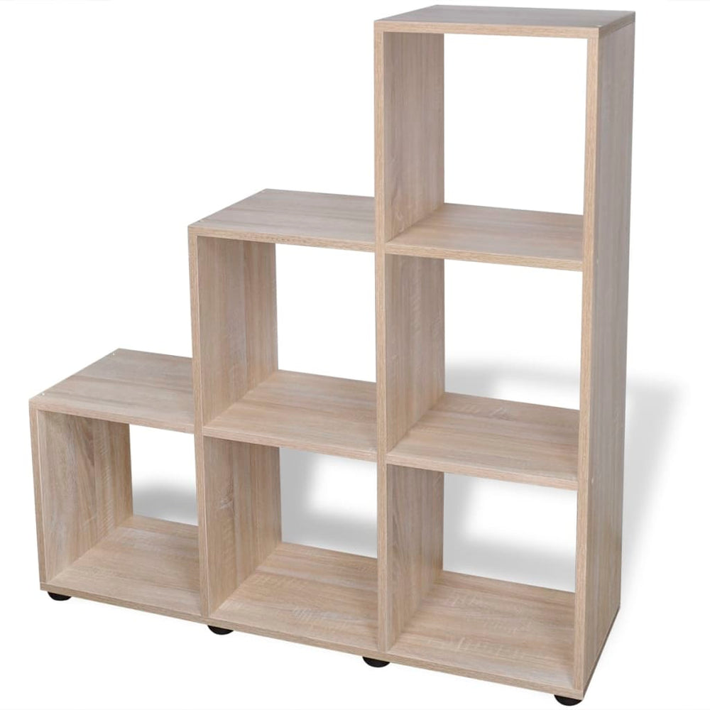 Eichefarbenes Treppenregal Bücherregal, 107 cm