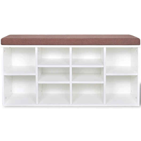 Schuhschrank Sitzbank Schuhbank Weiß 10 Fächer