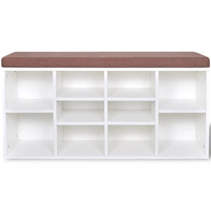 Schuhschrank Schuhbank Sitzbank 10 Fächer weiß