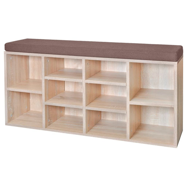 Schuhschrank Sitzbank Eiche 10 Fächer