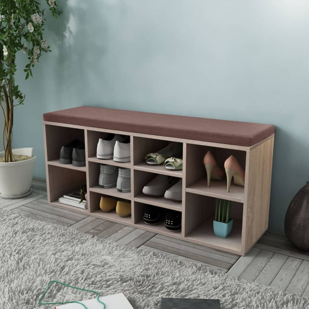 Schuhschrank Sitzbank Eiche 10 Fächer