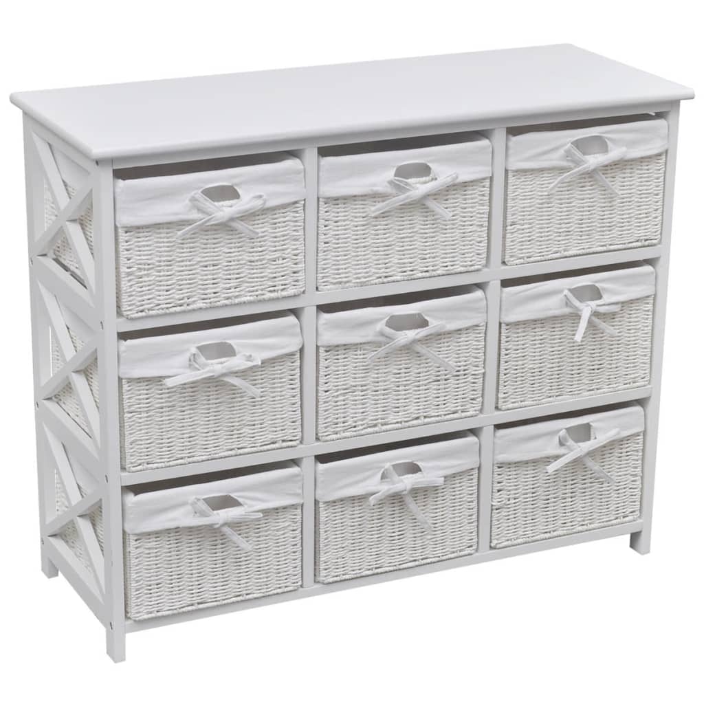 vidaXL Commode avec paniers Blanc