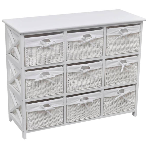vidaXL Commode avec paniers Blanc