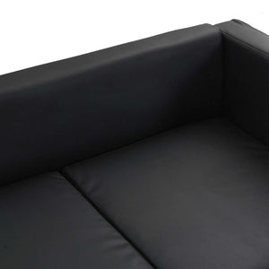 Sofa-Set Kunstleder 3-Sitzer und 2-Sitzer Schwarz