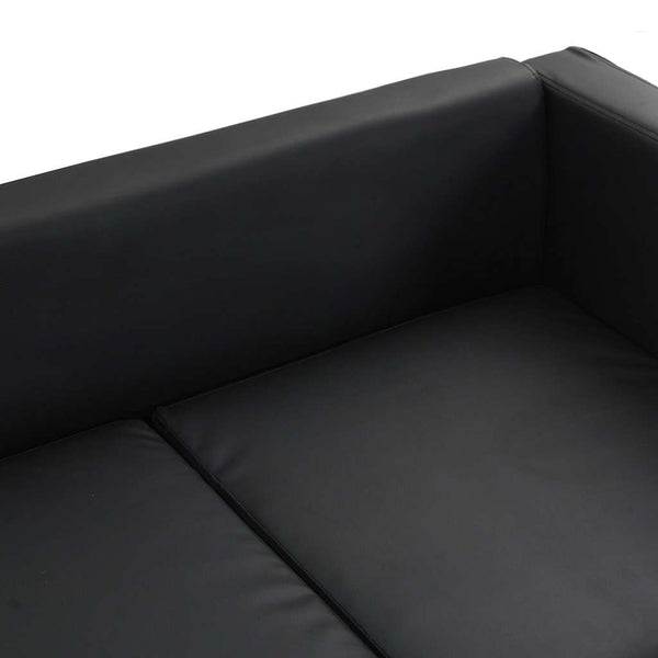 Sofa-Set Kunstleder 3-Sitzer und 2-Sitzer Schwarz