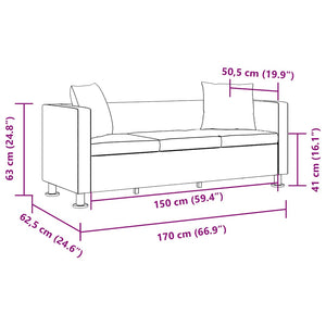 Sofa-Set Kunstleder 3-Sitzer und 2-Sitzer Schwarz
