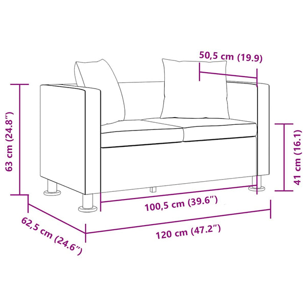 Sofa-Set Kunstleder 3-Sitzer und 2-Sitzer Schwarz