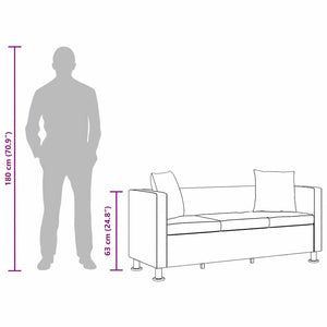 Sofa-Set Kunstleder 3-Sitzer und 2-Sitzer Schwarz