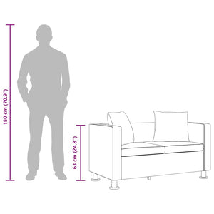 Sofa-Set Kunstleder 3-Sitzer und 2-Sitzer Schwarz