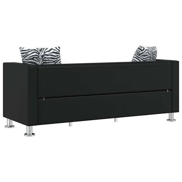 Sofa-Set Kunstleder 3-Sitzer und 2-Sitzer Schwarz