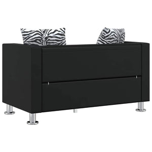 Sofa-Set Kunstleder 3-Sitzer und 2-Sitzer Schwarz