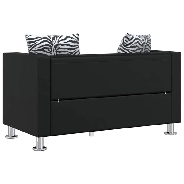 Sofa-Set Kunstleder 3-Sitzer und 2-Sitzer Schwarz