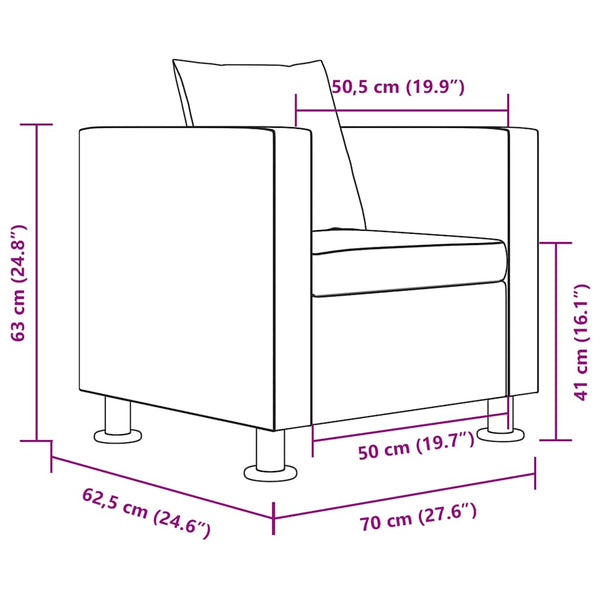 Sofa-Set Kunstleder 3-Sitzer + 2-Sitzer + Sessel Schwarz