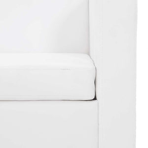 Sofagarnitur Kunstleder 3-Sitzer + 2-Sitzer Weiß
