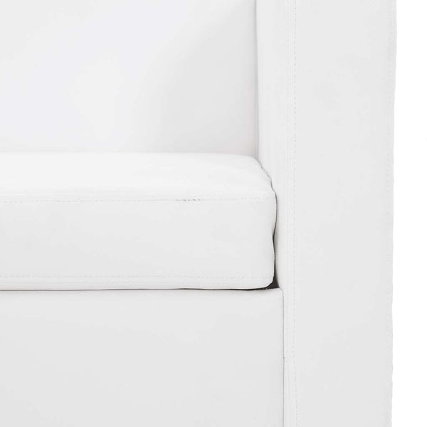 Sofagarnitur Kunstleder 3-Sitzer + 2-Sitzer Weiß