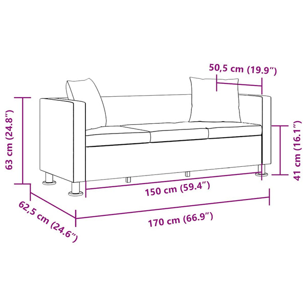 Sofagarnitur Kunstleder 3-Sitzer + 2-Sitzer Weiß