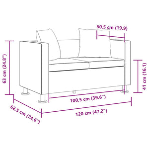 Sofagarnitur Kunstleder 3-Sitzer + 2-Sitzer Weiß