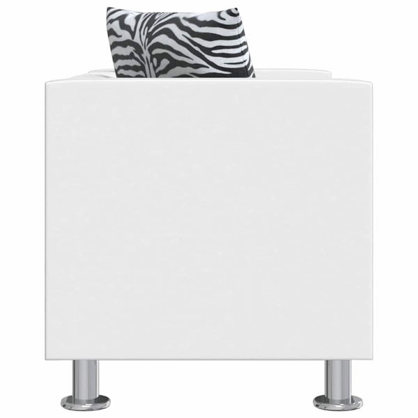 Sofagarnitur Kunstleder 3-Sitzer + 2-Sitzer Weiß