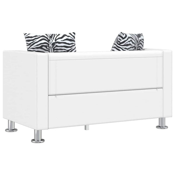 Sofagarnitur Kunstleder 3-Sitzer + 2-Sitzer Weiß